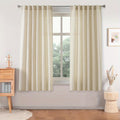 Semi-Sheer Linen Curtains - 2 Panel Set | French Country Boho Rustic | Light Filtering, Privacy, Back Tab & Rod Pocket | Machine Washable