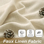 Semi-Sheer Linen Curtains - 2 Panel Set | French Country Boho Rustic | Light Filtering, Privacy, Back Tab & Rod Pocket | Machine Washable