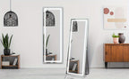 Smart LED Touch Sensor Full-Length Mirror with Adjustable Brightness – Wall-Mount & Freestanding Slim Modern Frame for Vanity, Bedroom & Dressing Room Lighting