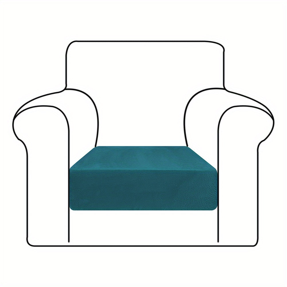 Velvet Stretch Cushion Cover Slipcover for Sofa Armchair Living Room Seat Cushion Protector Plush Couch Cover 1 2 3 Seater