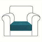 Velvet Stretch Cushion Cover Slipcover for Sofa Armchair Living Room Seat Cushion Protector Plush Couch Cover 1 2 3 Seater