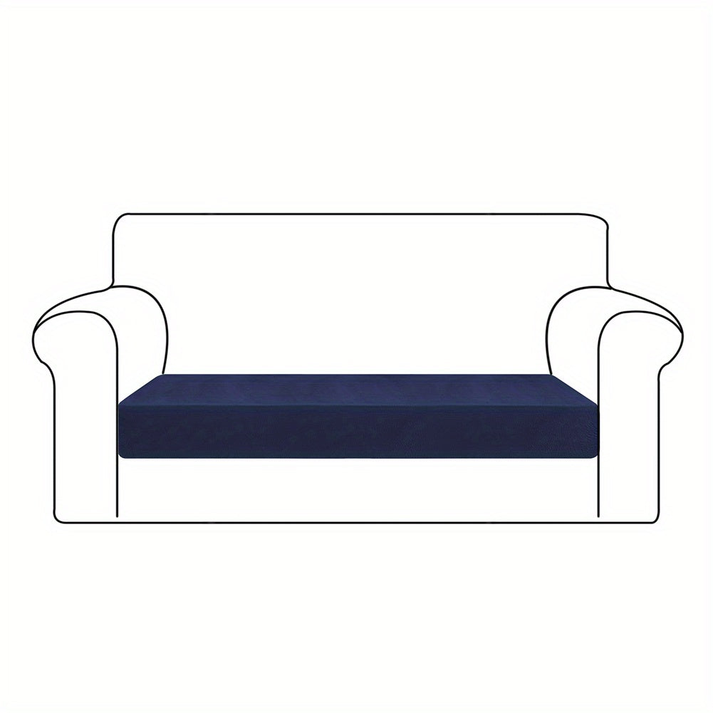 Velvet Stretch Cushion Cover Slipcover for Sofa Armchair Living Room Seat Cushion Protector Plush Couch Cover 1 2 3 Seater