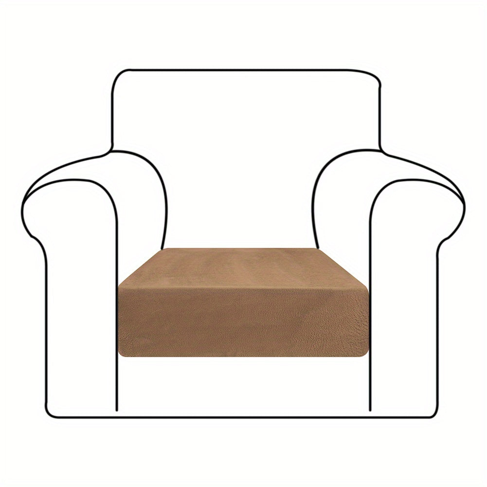 Velvet Stretch Cushion Cover Slipcover for Sofa Armchair Living Room Seat Cushion Protector Plush Couch Cover 1 2 3 Seater