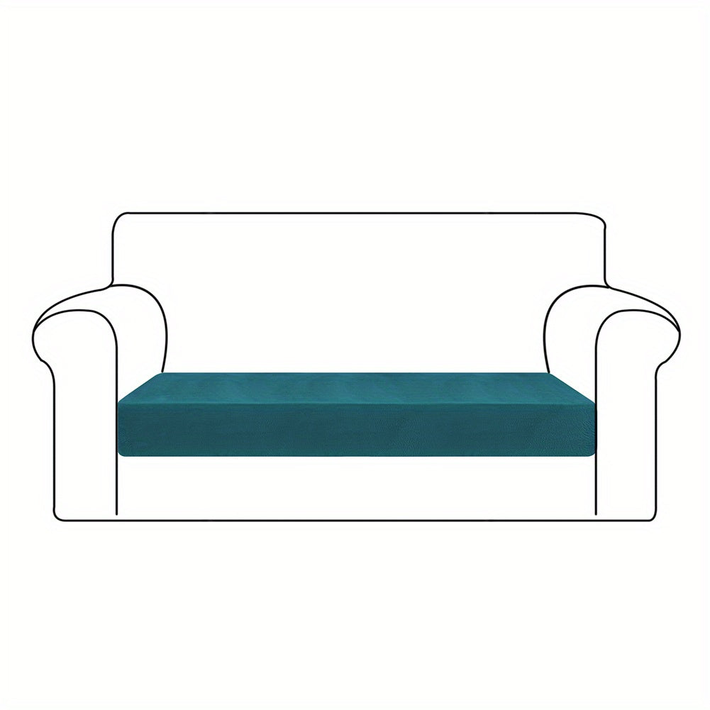 Velvet Stretch Cushion Cover Slipcover for Sofa Armchair Living Room Seat Cushion Protector Plush Couch Cover 1 2 3 Seater