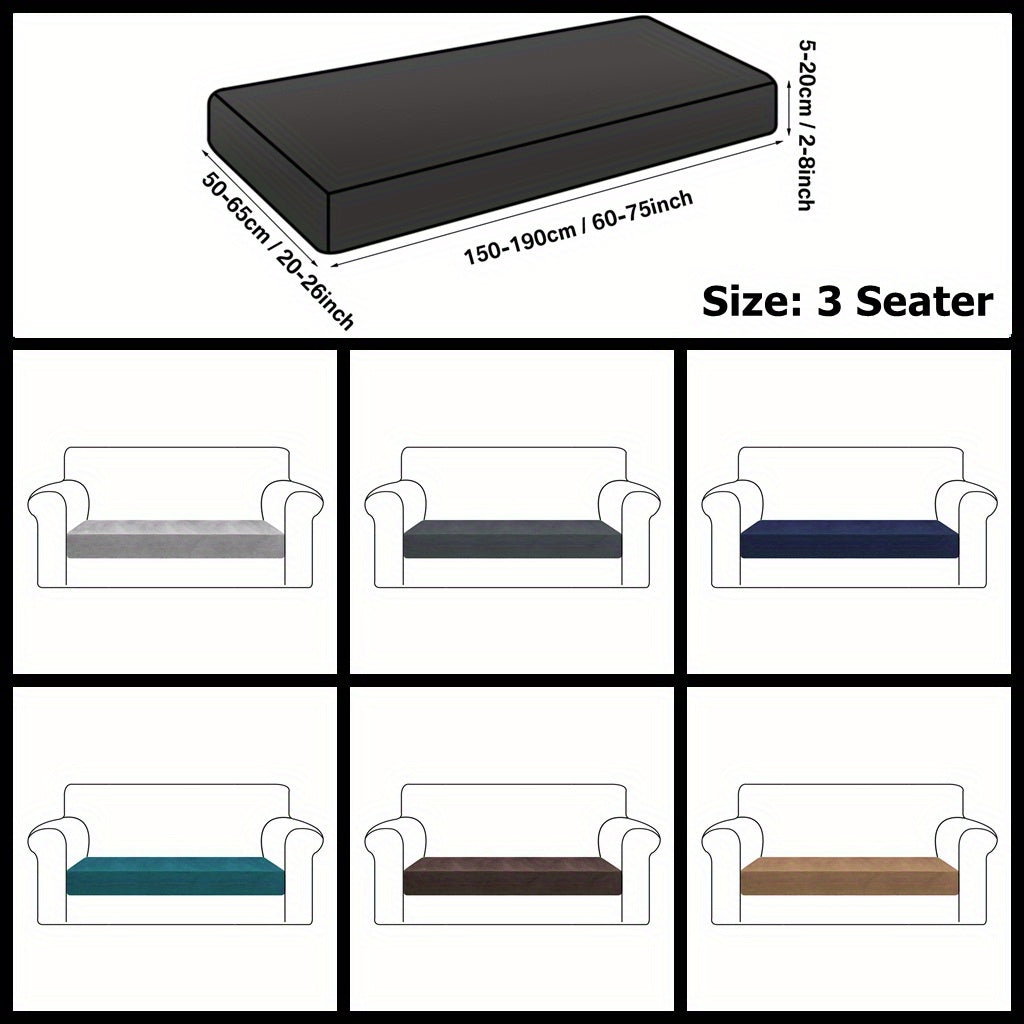 Velvet Stretch Cushion Cover Slipcover for Sofa Armchair Living Room Seat Cushion Protector Plush Couch Cover 1 2 3 Seater