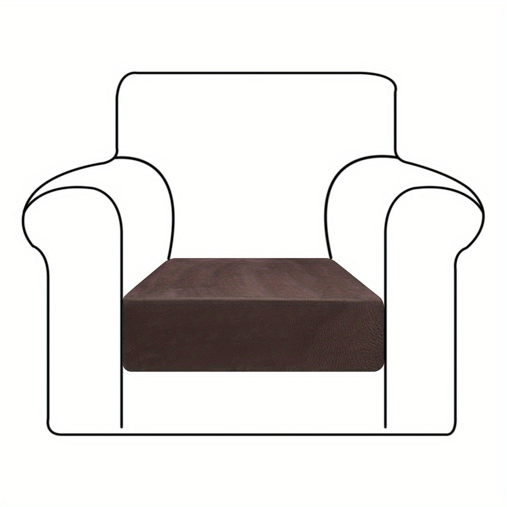 Velvet Stretch Cushion Cover Slipcover for Sofa Armchair Living Room Seat Cushion Protector Plush Couch Cover 1 2 3 Seater