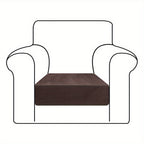 Velvet Stretch Cushion Cover Slipcover for Sofa Armchair Living Room Seat Cushion Protector Plush Couch Cover 1 2 3 Seater