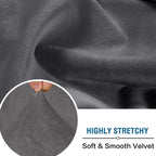 Velvet Stretch Cushion Cover Slipcover for Sofa Armchair Living Room Seat Cushion Protector Plush Couch Cover 1 2 3 Seater