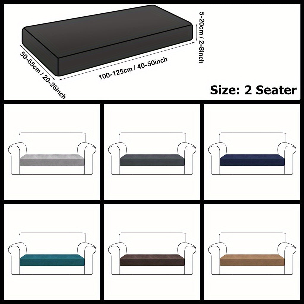 Velvet Stretch Cushion Cover Slipcover for Sofa Armchair Living Room Seat Cushion Protector Plush Couch Cover 1 2 3 Seater