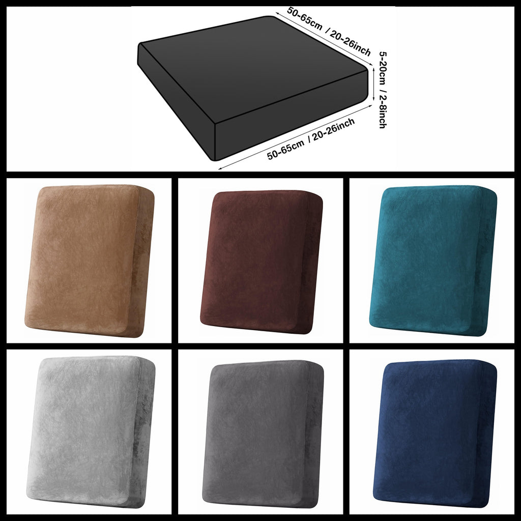 Velvet Stretch Cushion Cover Slipcover for Sofa Armchair Living Room Seat Cushion Protector Plush Couch Cover 1 2 3 Seater