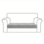 Velvet Stretch Cushion Cover Slipcover for Sofa Armchair Living Room Seat Cushion Protector Plush Couch Cover 1 2 3 Seater