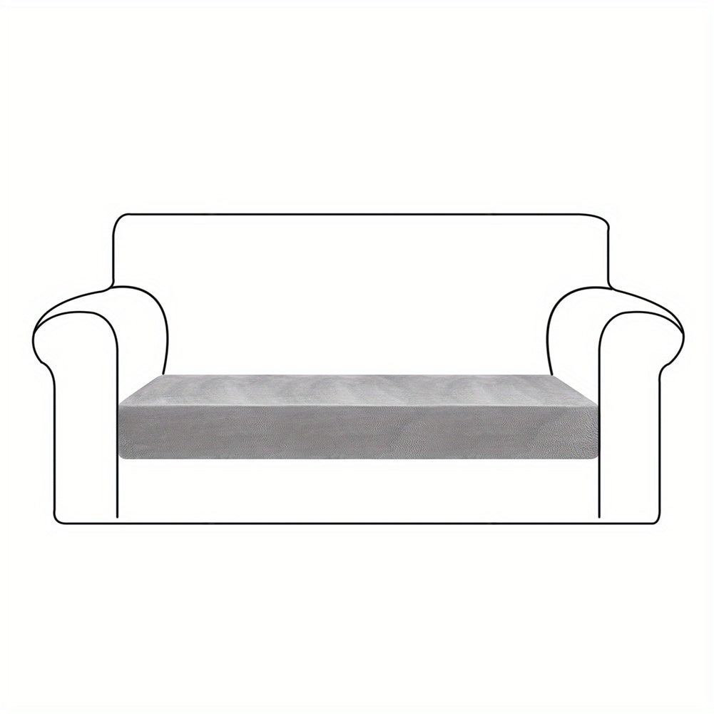 Velvet Stretch Cushion Cover Slipcover for Sofa Armchair Living Room Seat Cushion Protector Plush Couch Cover 1 2 3 Seater