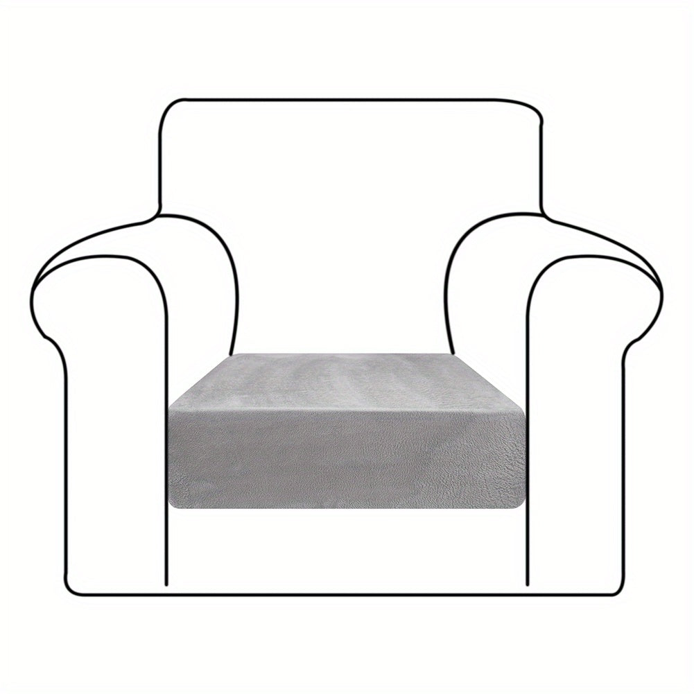 Velvet Stretch Cushion Cover Slipcover for Sofa Armchair Living Room Seat Cushion Protector Plush Couch Cover 1 2 3 Seater
