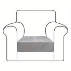 Velvet Stretch Cushion Cover Slipcover for Sofa Armchair Living Room Seat Cushion Protector Plush Couch Cover 1 2 3 Seater