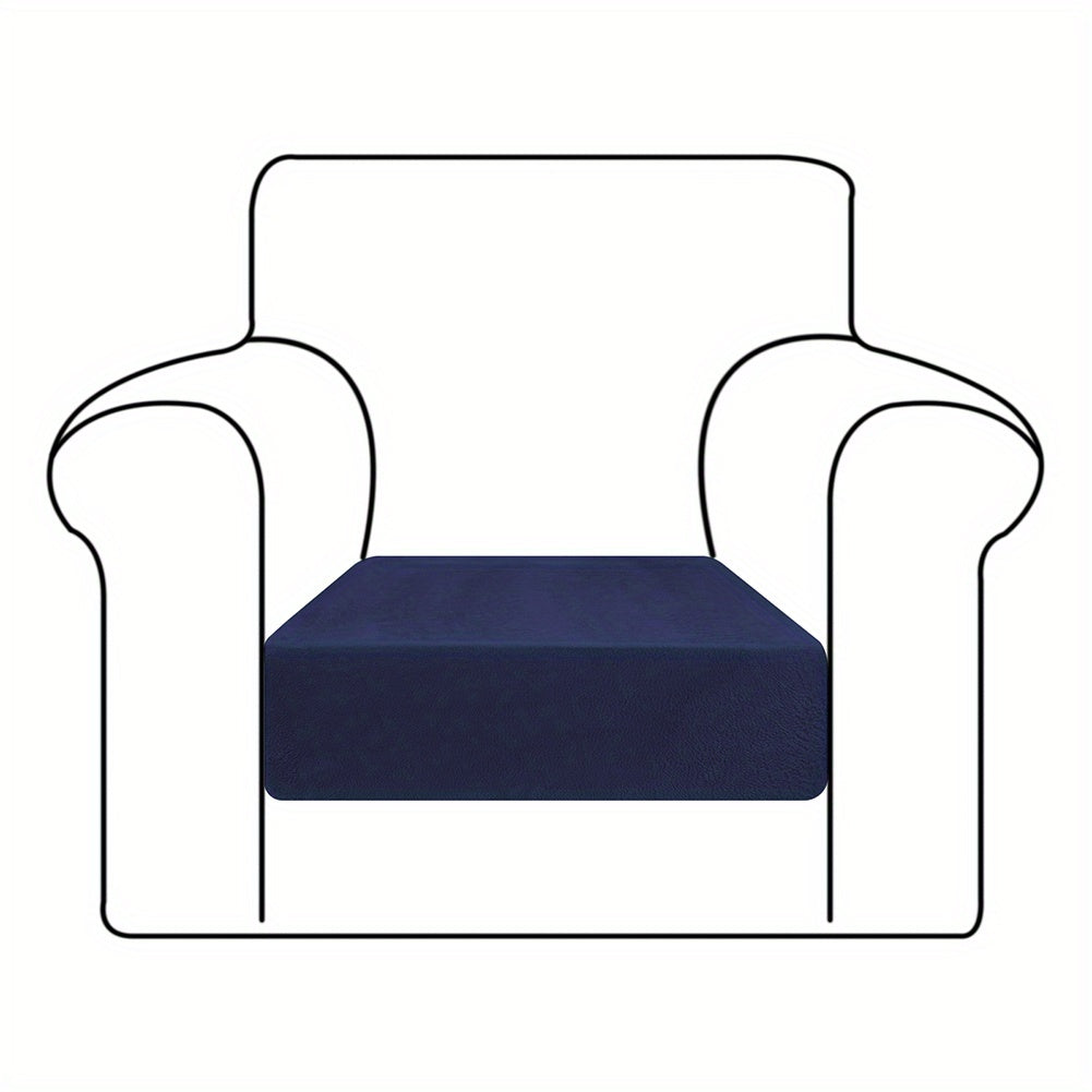 Velvet Stretch Cushion Cover Slipcover for Sofa Armchair Living Room Seat Cushion Protector Plush Couch Cover 1 2 3 Seater