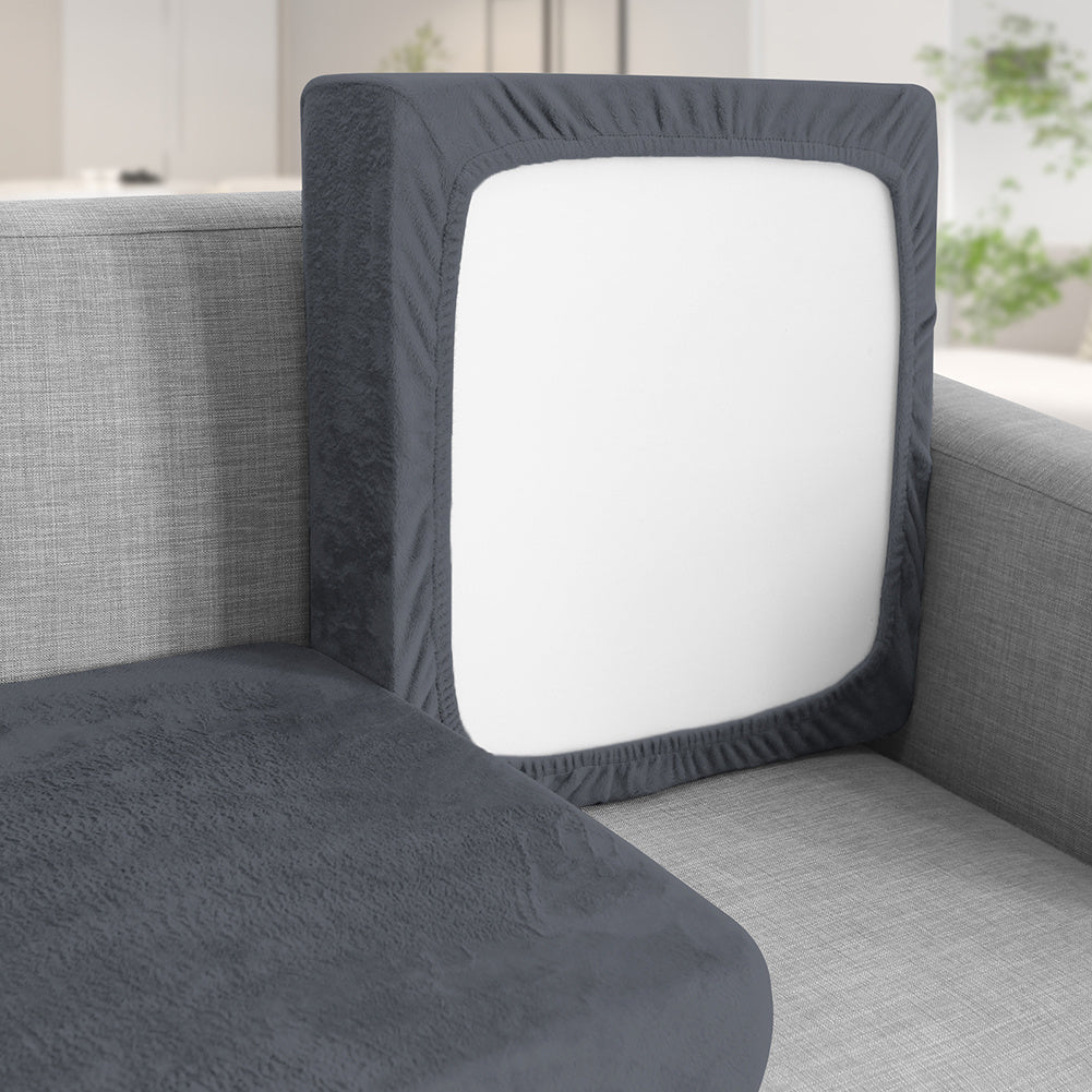 Velvet Stretch Cushion Cover Slipcover for Sofa Armchair Living Room Seat Cushion Protector Plush Couch Cover 1 2 3 Seater