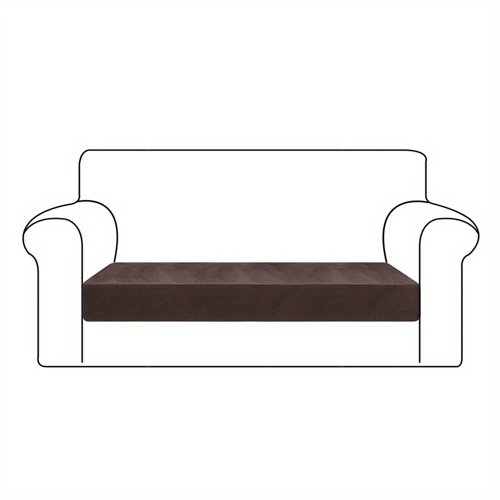 Velvet Stretch Cushion Cover Slipcover for Sofa Armchair Living Room Seat Cushion Protector Plush Couch Cover 1 2 3 Seater
