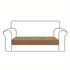 Velvet Stretch Cushion Cover Slipcover for Sofa Armchair Living Room Seat Cushion Protector Plush Couch Cover 1 2 3 Seater