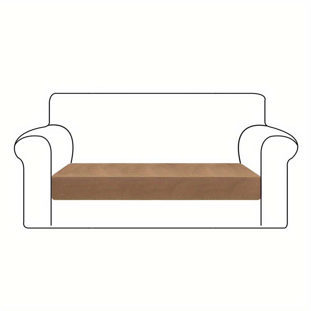 Velvet Stretch Cushion Cover Slipcover for Sofa Armchair Living Room Seat Cushion Protector Plush Couch Cover 1 2 3 Seater
