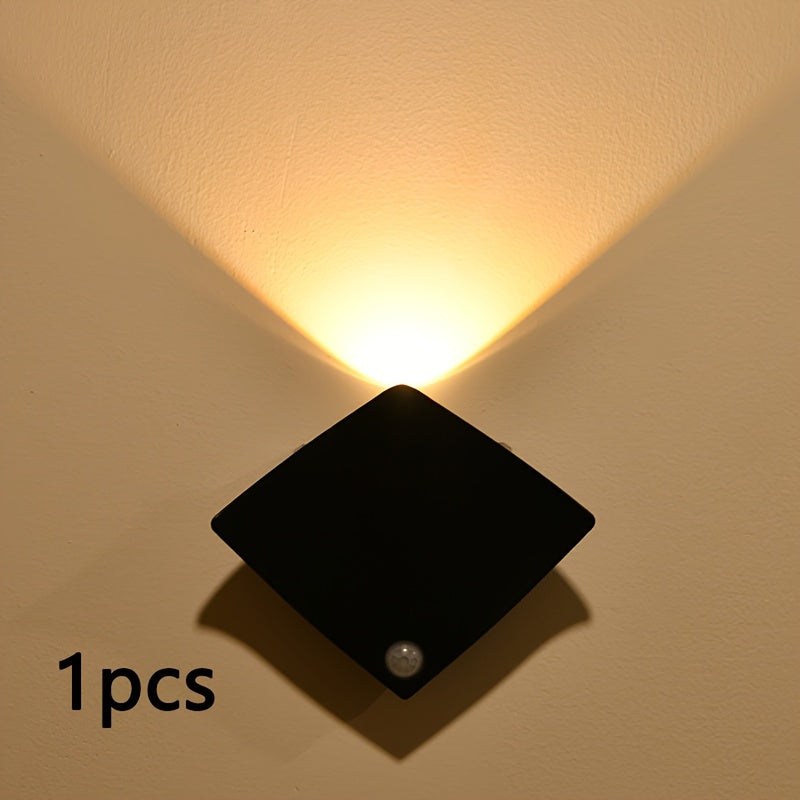 Magnetic LED Motion Sensor Night Light No-Drill Wall Light USB Rechargeable - Adjustable Brightness, IP44, Animal Art Design for Bedroom Hallway Cabinet Staircase Home Decor - Warm & White Options