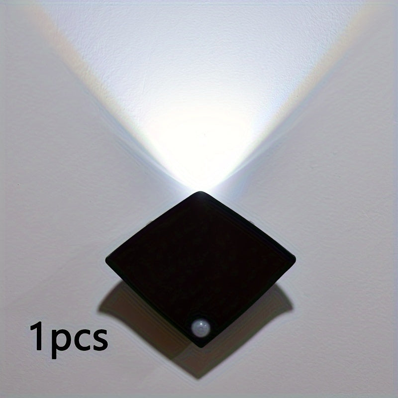 Magnetic LED Motion Sensor Night Light No-Drill Wall Light USB Rechargeable - Adjustable Brightness, IP44, Animal Art Design for Bedroom Hallway Cabinet Staircase Home Decor - Warm & White Options