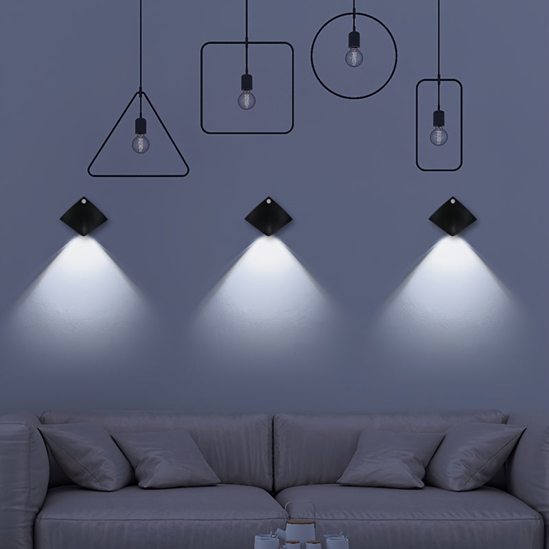 Magnetic LED Motion Sensor Night Light No-Drill Wall Light USB Rechargeable - Adjustable Brightness, IP44, Animal Art Design for Bedroom Hallway Cabinet Staircase Home Decor - Warm & White Options
