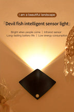 Magnetic LED Motion Sensor Night Light No-Drill Wall Light USB Rechargeable - Adjustable Brightness, IP44, Animal Art Design for Bedroom Hallway Cabinet Staircase Home Decor - Warm & White Options