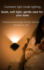 Magnetic LED Motion Sensor Night Light No-Drill Wall Light USB Rechargeable - Adjustable Brightness, IP44, Animal Art Design for Bedroom Hallway Cabinet Staircase Home Decor - Warm & White Options