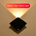 Magnetic LED Motion Sensor Night Light No-Drill Wall Light USB Rechargeable - Adjustable Brightness, IP44, Animal Art Design for Bedroom Hallway Cabinet Staircase Home Decor - Warm & White Options