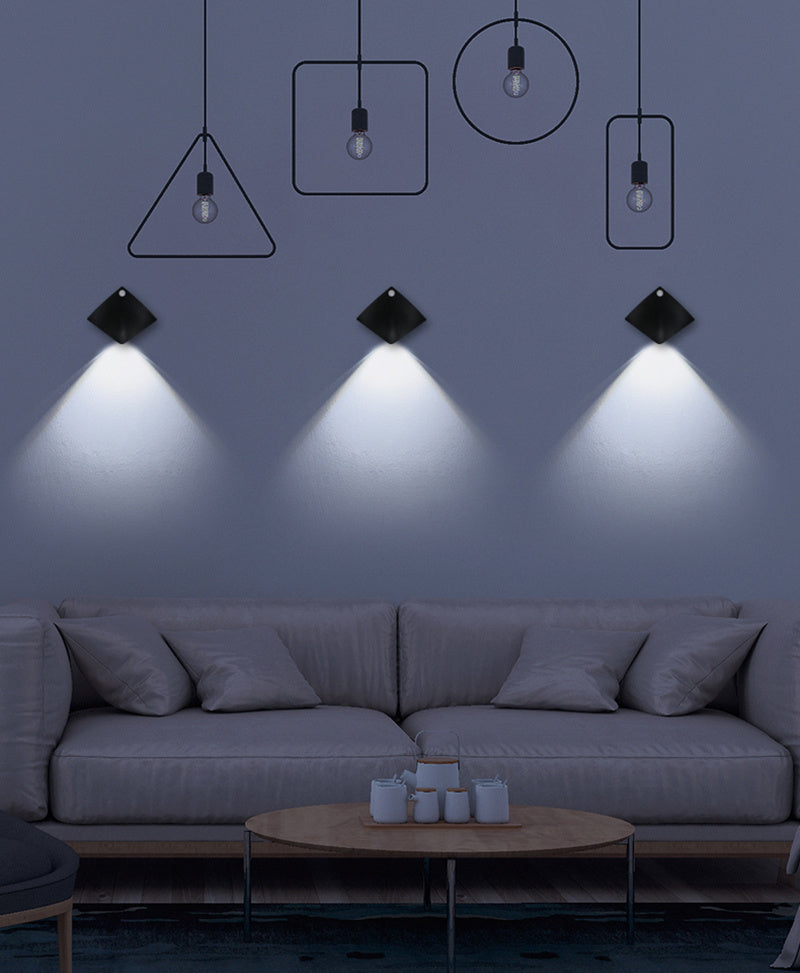 Magnetic LED Motion Sensor Night Light No-Drill Wall Light USB Rechargeable - Adjustable Brightness, IP44, Animal Art Design for Bedroom Hallway Cabinet Staircase Home Decor - Warm & White Options