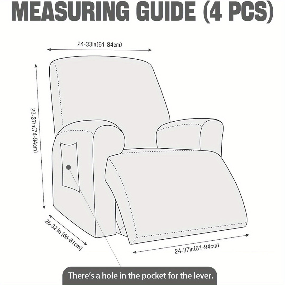 Recliner Chair Cover Stretchy Quilted Slipcover – Lazy Boy Recliner Protector with Elastic Band, 500g Polar Fleece, Khaki & Dark Grey, Machine Washable Furniture Cover