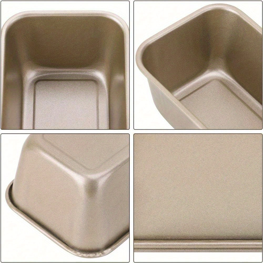 Golden Loaf Pan Set - 4 or 8 Piece, 33cm/12.99 Inch Nonstick Bread Pan for Oven Baking, Pound Cake, Toast & Holiday Baking, Bundle Options with Bread Box, Baking Pan & Cooling Rack