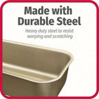 Golden Loaf Pan Set - 4 or 8 Piece, 33cm/12.99 Inch Nonstick Bread Pan for Oven Baking, Pound Cake, Toast & Holiday Baking, Bundle Options with Bread Box, Baking Pan & Cooling Rack