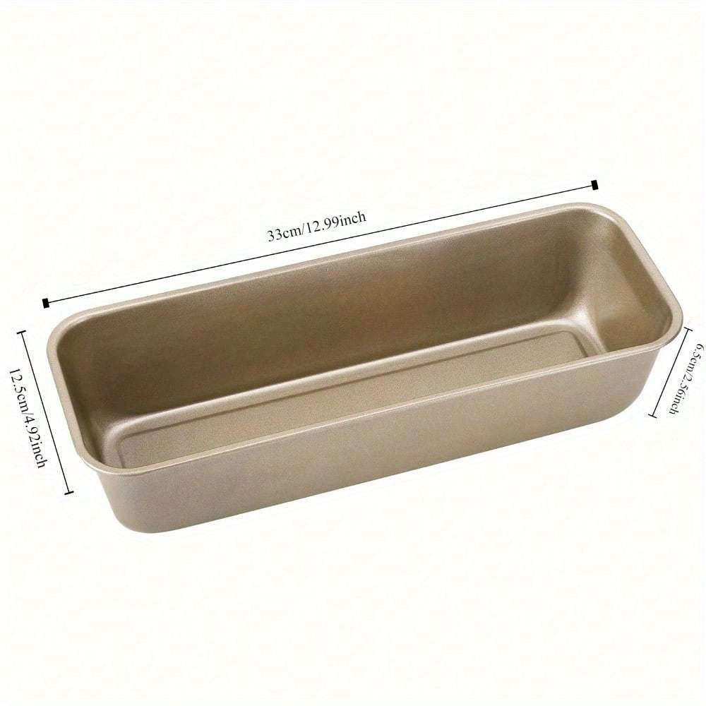 Golden Loaf Pan Set - 4 or 8 Piece, 33cm/12.99 Inch Nonstick Bread Pan for Oven Baking, Pound Cake, Toast & Holiday Baking, Bundle Options with Bread Box, Baking Pan & Cooling Rack