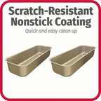 Golden Loaf Pan Set - 4 or 8 Piece, 33cm/12.99 Inch Nonstick Bread Pan for Oven Baking, Pound Cake, Toast & Holiday Baking, Bundle Options with Bread Box, Baking Pan & Cooling Rack