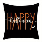 Halloween Pillow Covers Set of 4 Pumpkin Ghost Plaid Linen Throw Pillow Cases – Farmhouse Polka Dot Decorative Cushion Covers for Sofa Bedroom Office Car, Spooky Season Home Decor