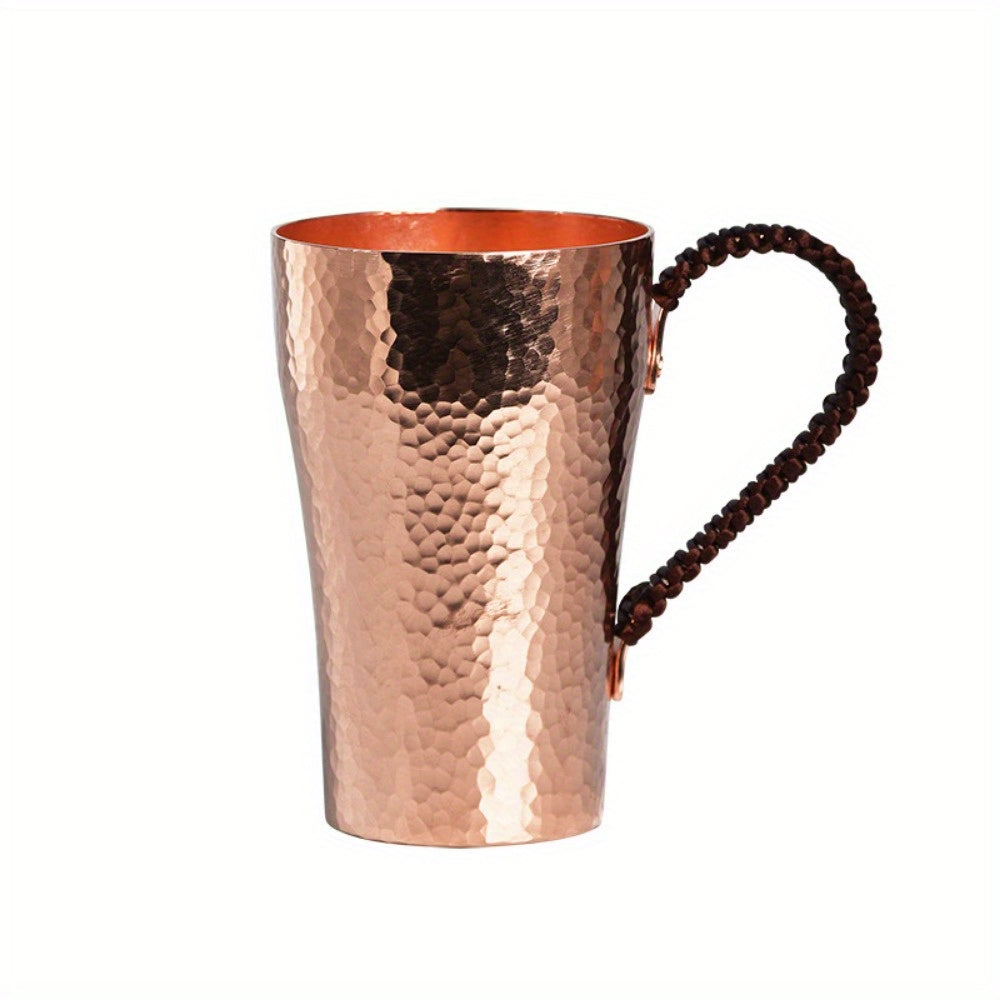 Handcrafted Copper Mug with Hammer Pattern – Artisan Copper Coffee & Tea Cup – Versatile Drinking Vessel for Coffee, Tea, Milk & Water