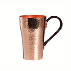 Handcrafted Copper Mug with Hammer Pattern – Artisan Copper Coffee & Tea Cup – Versatile Drinking Vessel for Coffee, Tea, Milk & Water
