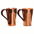 Handcrafted Copper Mug with Hammer Pattern – Artisan Copper Coffee & Tea Cup – Versatile Drinking Vessel for Coffee, Tea, Milk & Water