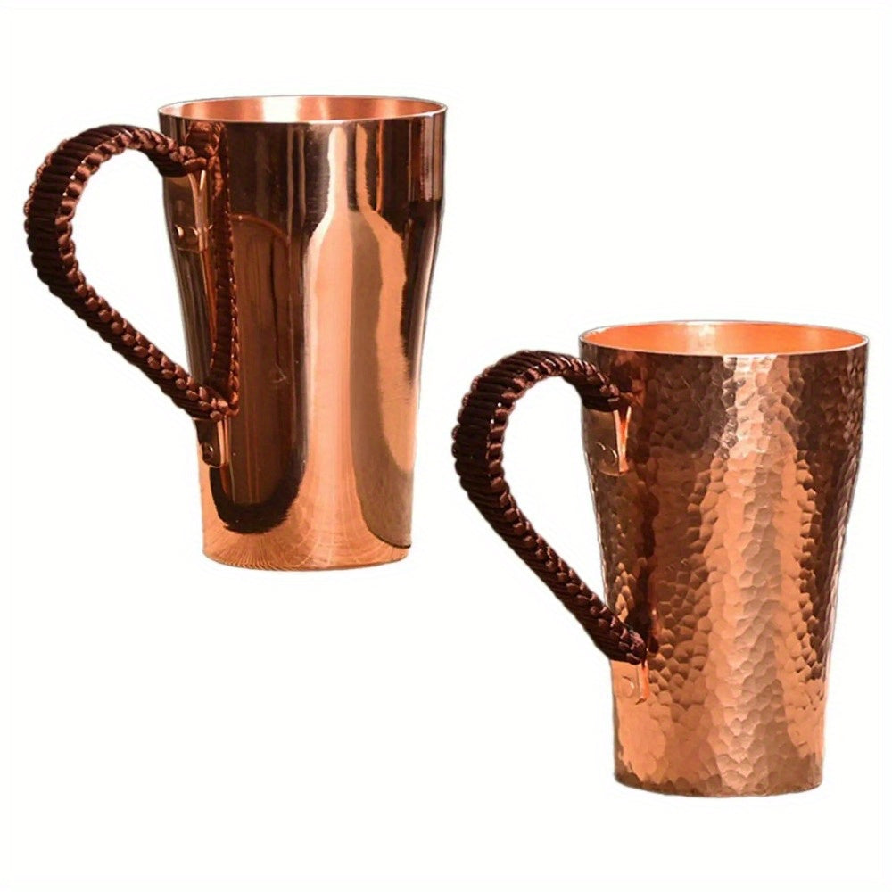 Handcrafted Copper Mug with Hammer Pattern – Artisan Copper Coffee & Tea Cup – Versatile Drinking Vessel for Coffee, Tea, Milk & Water