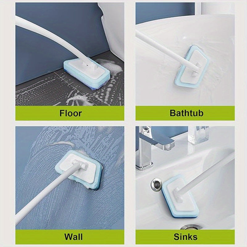 Shower & Bathtub Cleaning Brush Set with Replaceable Heads – Tile, Wall, Floor & Window Glass Scrubber – 7pc / 11pc / 16pc