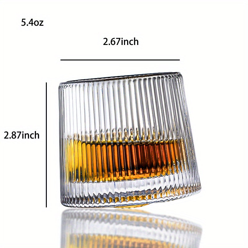 Rotating Whisky Tumbler Glass 160ml Spinning Whiskey Cup for Bar Party Restaurant Home — Choose Your Style