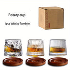 Rotating Whisky Tumbler Glass 160ml Spinning Whiskey Cup for Bar Party Restaurant Home — Choose Your Style