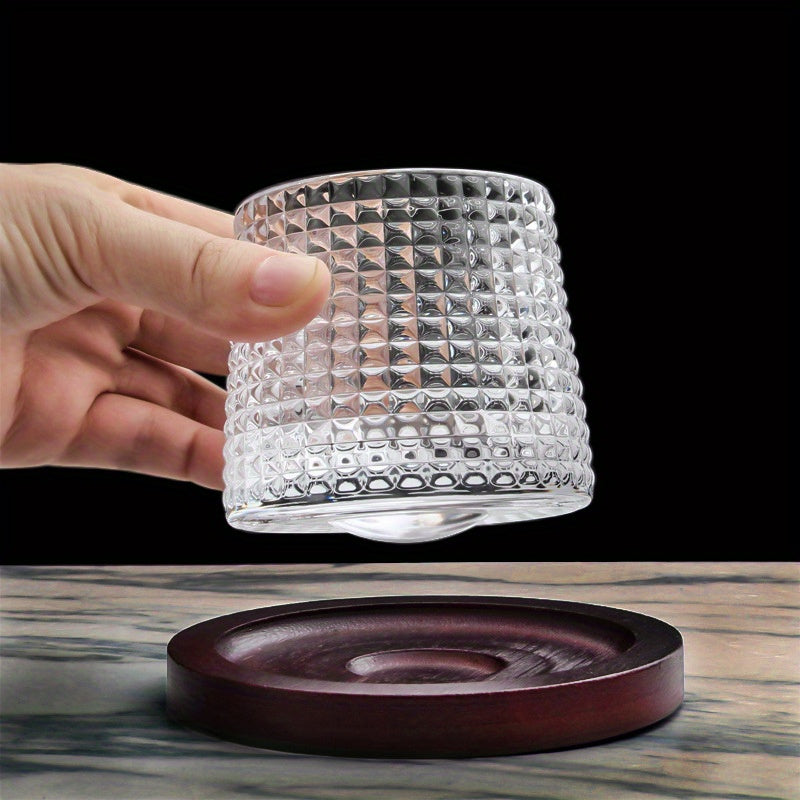 Rotating Whisky Tumbler Glass 160ml Spinning Whiskey Cup for Bar Party Restaurant Home — Choose Your Style
