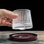 Rotating Whisky Tumbler Glass 160ml Spinning Whiskey Cup for Bar Party Restaurant Home — Choose Your Style