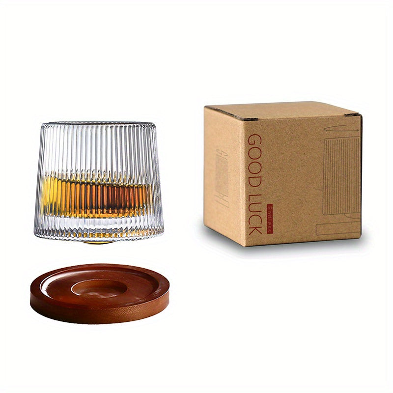 Rotating Whisky Tumbler Glass 160ml Spinning Whiskey Cup for Bar Party Restaurant Home — Choose Your Style