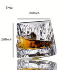 Rotating Whisky Tumbler Glass 160ml Spinning Whiskey Cup for Bar Party Restaurant Home — Choose Your Style