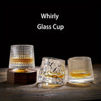 Rotating Whisky Tumbler Glass 160ml Spinning Whiskey Cup for Bar Party Restaurant Home — Choose Your Style