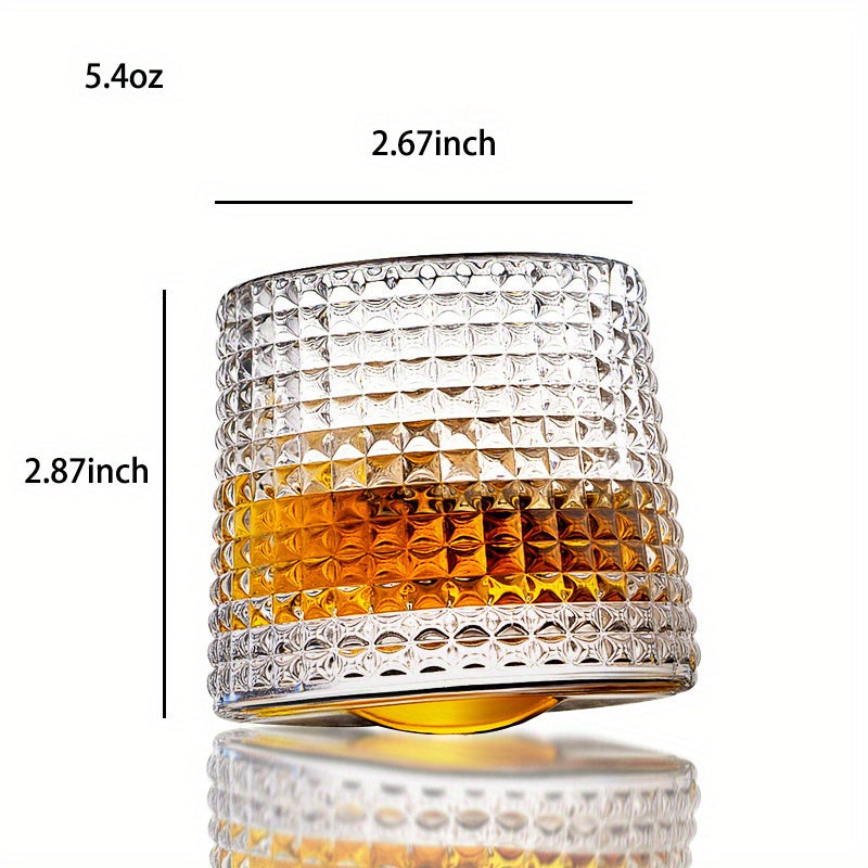 Rotating Whisky Tumbler Glass 160ml Spinning Whiskey Cup for Bar Party Restaurant Home — Choose Your Style