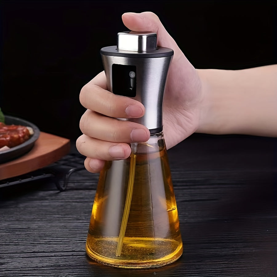 Oil Spray Bottle for Kitchen – 304 Stainless Steel & Glass Pressurized Oil Mister Sprayer, BPA-Free, Large Capacity, for Olive Oil, BBQ, Grilling, Air Fryer, Cooking – Multiple Styles Available